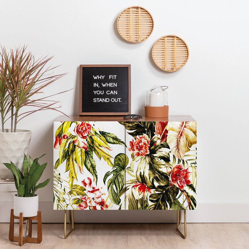 Marta Barragan Camarasa Botanical Jungle Bouquets I 2 Door Credenza Cabinet
