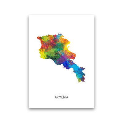 Armenia Watercolour Map by Michael Tompsett - Print