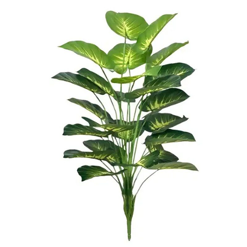 Grande verdure artificielle d'intérieur 35,4 pouces, verdure en plastique simulée pour la maison, le jardin, l'extérieur, le bureau, décoration moderne, cœur rond jaune