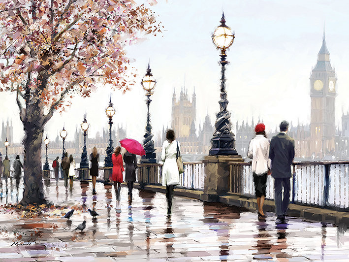Thames View 1 Piece Wrapped Canvas Painting, 60cm H x 80cm W