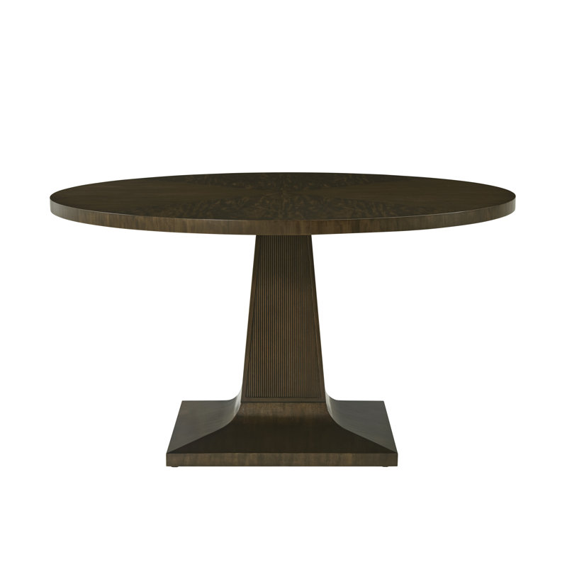 Bistre Finish Round Wood Extendable Dining Table