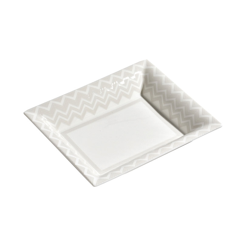 Zig Zag Bone China Decorative Tray