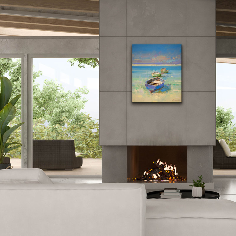 Art mural sur toile Breakwater Bay «Caribbean Beach» par Vahe Yeremyan, H 30 po x l 26 po x P 1,5 po