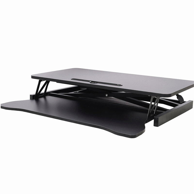 Bureau pour ordinateur portable à hauteur ajustable, station de travail assis-debout réglable avec plateau pour clavier, noir