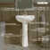 18 In. Round Ceramic Pedestal Combo Bathroom Sink In White With Overflow Drain