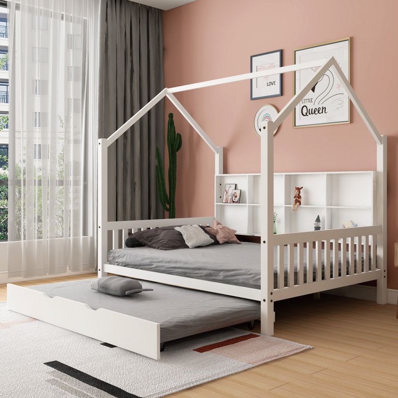 Lit de jour avec couchette Visalia, Double, Blanc