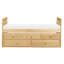 Lit gigogne simple avec tiroirs de rangement et finition en pin naturel, idéal pour une chambre de jeunes, poids de 300 lb, lit superposé de style transitionnel moderne, sans fondation