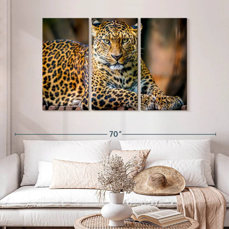 Jungle Wildlife Leopard, 32" H x 50" W