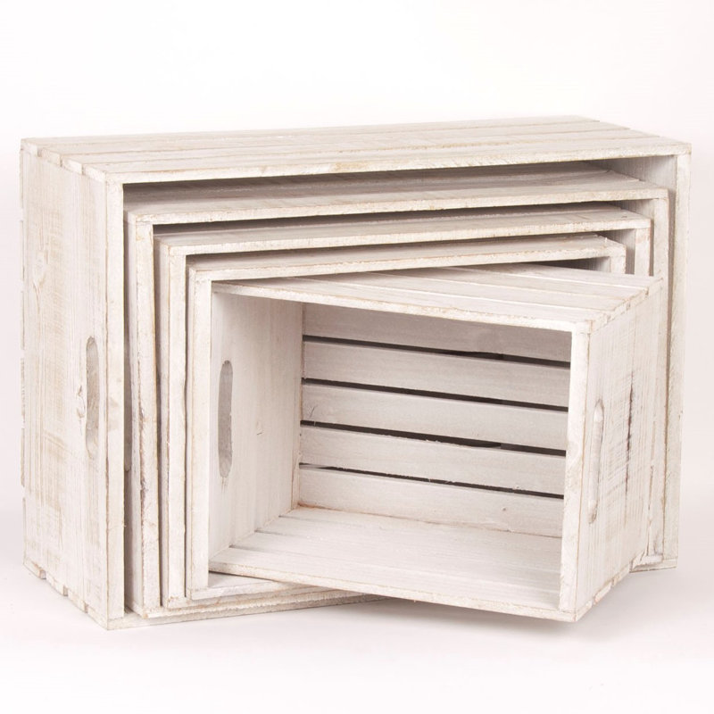 Foundry Select Solid Wood Crate, White