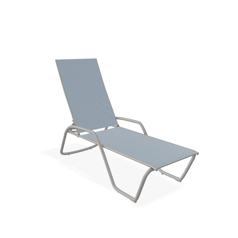 Outdoor Rust-Resistant Metal Chaise Lounge, Textured Warm Gray, Jay