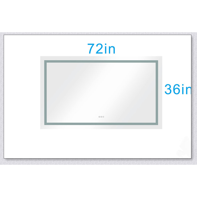 Grand miroir de salle de bain à DEL avec éclairage avant et arrière, anti-buée, mémoire et 3 températures de couleur pour meuble-lavabo moderne