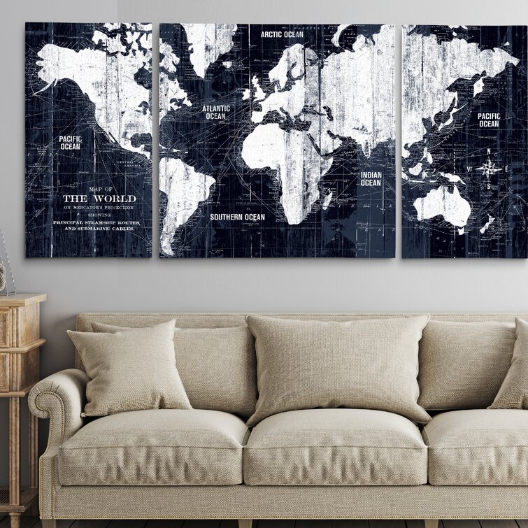 Arkadiusz Old World Map - Multi-Piece Image Wrapped Canvas Graphic Art Print
