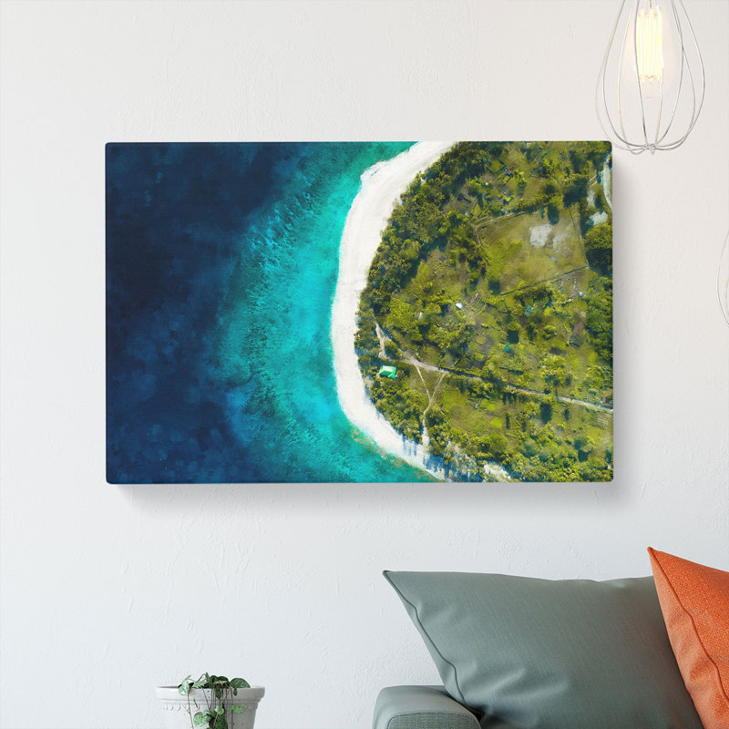 Saafu Point Rd In The Maldives - Wrapped Canvas Print, 35cm H x 50cm W x 3cm D