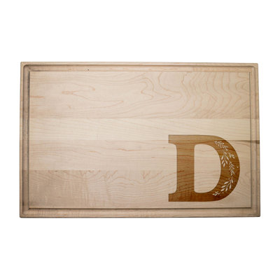 Floral Monogram - D Cutting Board