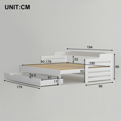 Feller Solid Wood Daybed with Trundle Bed