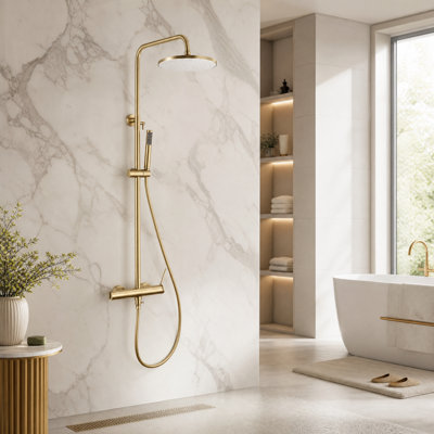 Système de douche mural moderne 10 po avec douche à hauteur réglable et pomme de douche rotative