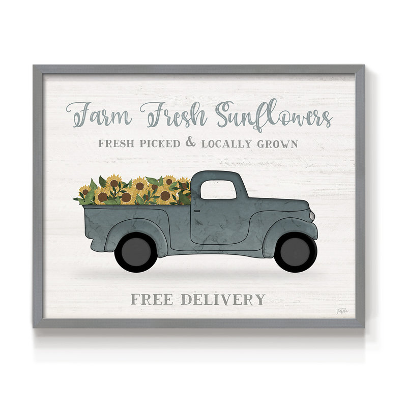 Farmers Market Truck -Framed Print - Restickable