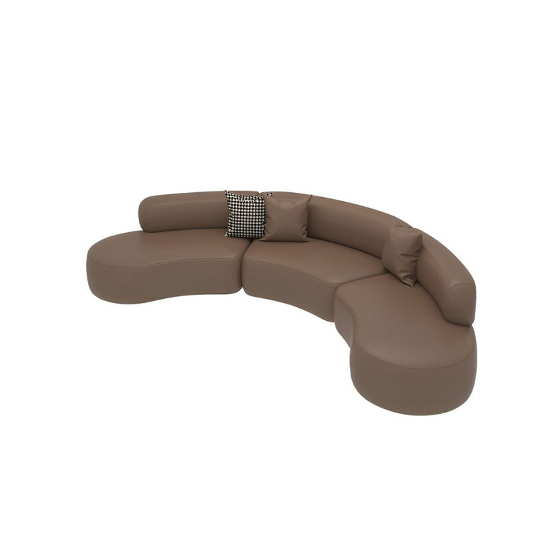Canapé de loisir nordique luxueux, Café, 4, H 29,52 po x l 94,48 po x P 35,43 po