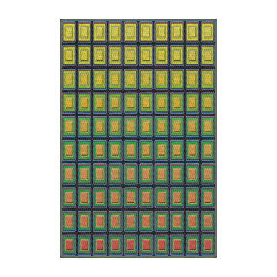 Tapis vert à motif géométrique Saito