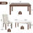 6-Piece Modern Rectangular Dining Table Set with 4 Upholstered Chairs and Bench, Space-Saving Design, Available in Natural or Walnut Finish-1851460822