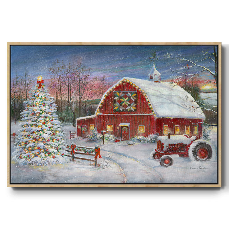 Anticiper Noël, Toile avec cadre en bois naturel, H 25 po x l 37 po x P 2 po