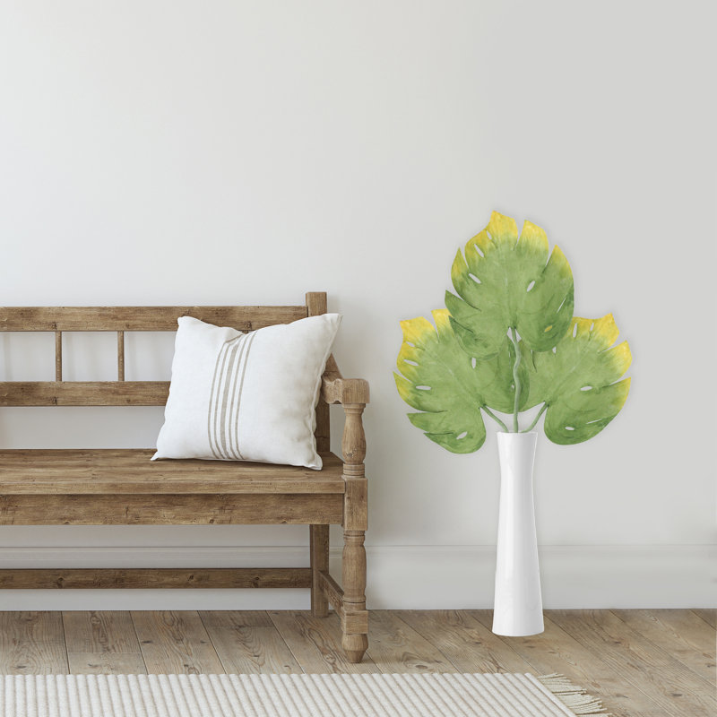 26.5" Yellow and Green Artificial Split-Leaf Philodendron Spray