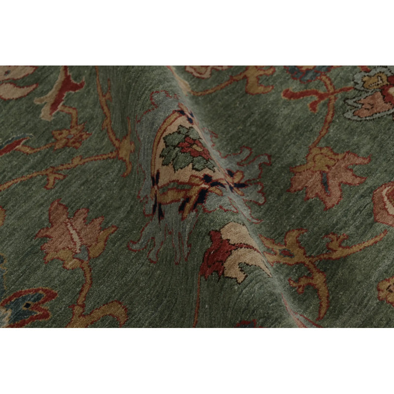 Rug & Kilim’S Oversized Sultanabad Style Rug In Teal Green With Floral Patterns