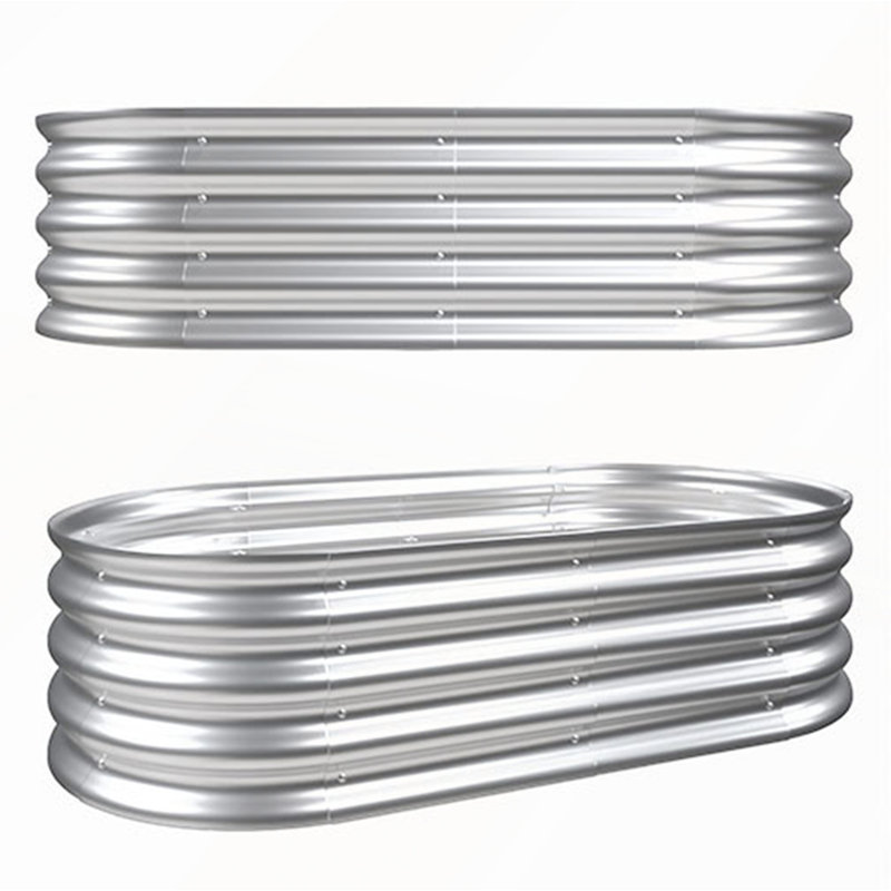 2Pcs 1ft Galvanized Raised Garden Bed Kit for Outdoor Gardening, 12" H x 46.65" W x 24.6" D