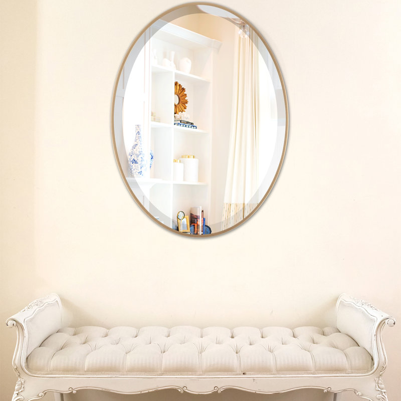 Bugarin Oval Mirror, Gold Spray, 22.62" H x 28.62" W