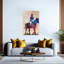Aquarelle dynamique, art mural cheval contemporain-129475998