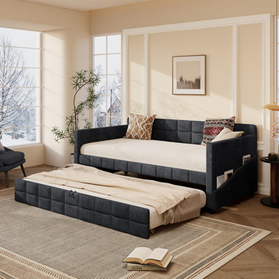 Modern Twin Size Daybed with Pull-Out Trundle