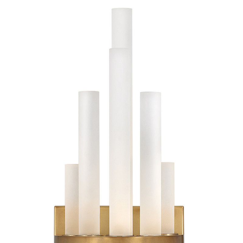 Fredrick Ramond Trinity Integrated LED Wall Sconce with Frosted Glass, Heritage Brass