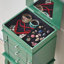 Armoire à bijoux rectangulaire vert foncé en bois manufacturé
