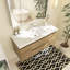 48 po X P 20 po P x 22 po Meuble-lavabo flottant simple H avec plateau en résine blanc brillant-1704975009