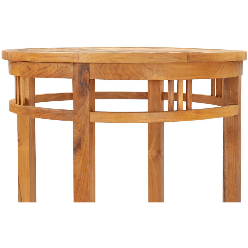 Bauman Solid Teak Wood Bar Table, 38 inch, 43" H x 32" L x 32" W
