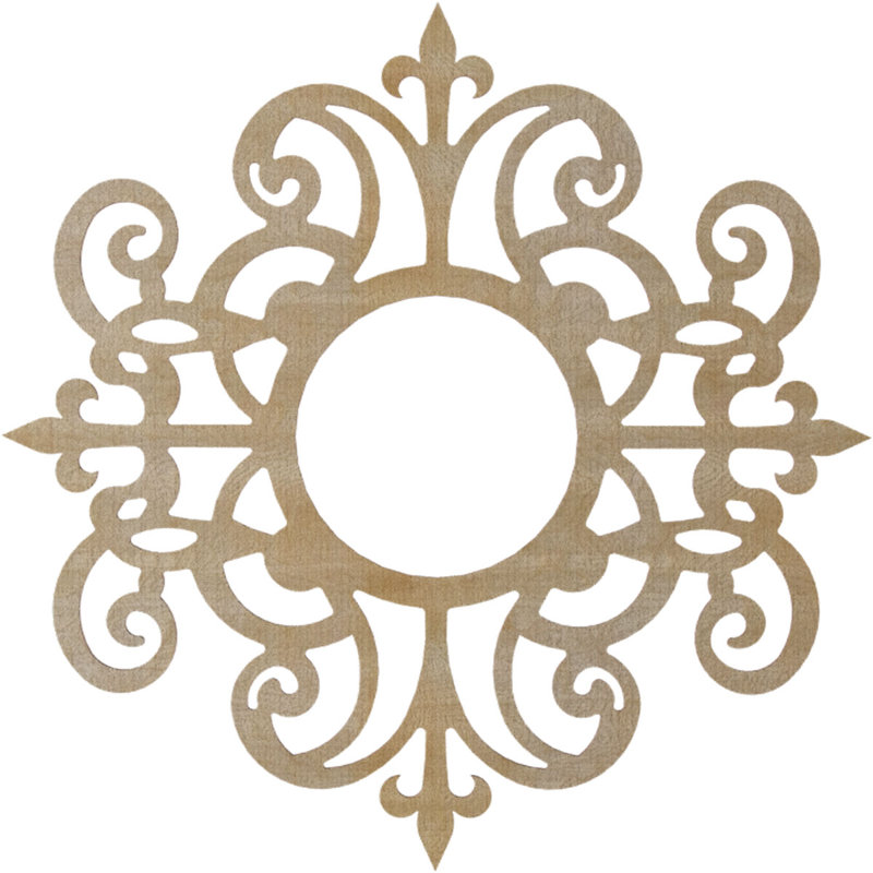Médaillon de plafond en bois Dijon, Bouleau, H 30 po x l 30 po x P 0,38 po