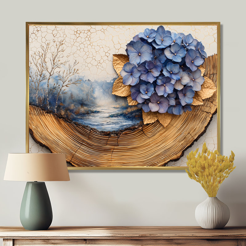 Isabelita hortensias sur un dessus de motif imprimé W 1E5262A0-098E-486D-A911-9078B29451Bf.Png - Hydrangées murales, Doré