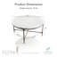 Table basse ronde en marbre véritable de 35 po avec support en X martelé Aureum