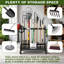 3-Tier Rolling Garden Tool Storage Trolley with 360° Rotating Wheels, Mobile Storage Tower Tool Holder Stand Shelf for Garage, Yard, Lawn, Shed & Workshop