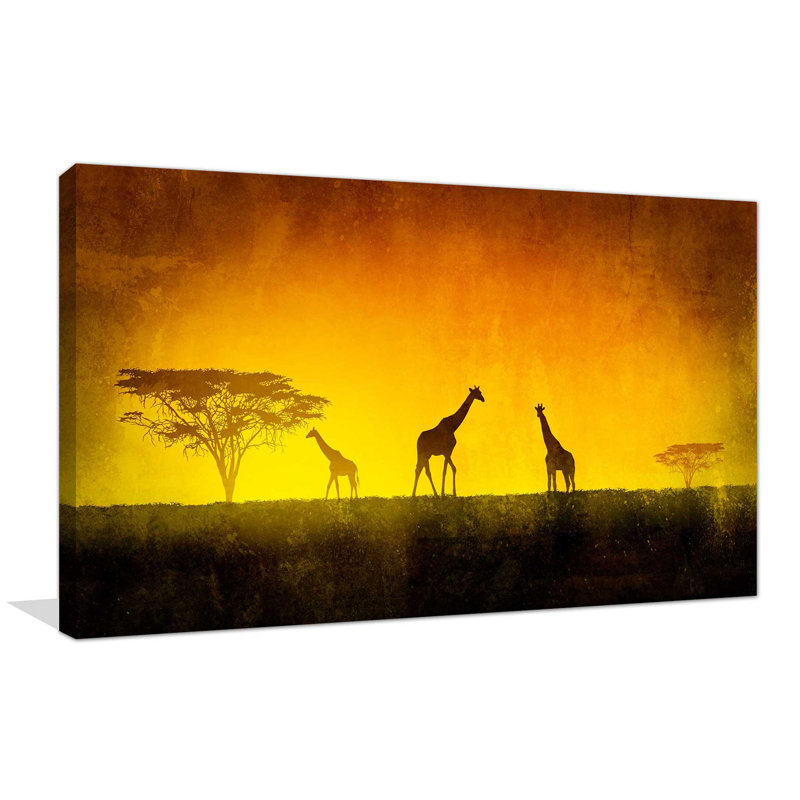 African Plains - Wrapped Canvas Print, 28" H x 48" W x 1.5" D
