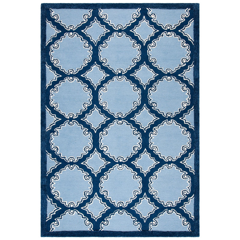 Mccullough Hand Tufted Wool Geometric Rug, Rectangle 6' x 9'