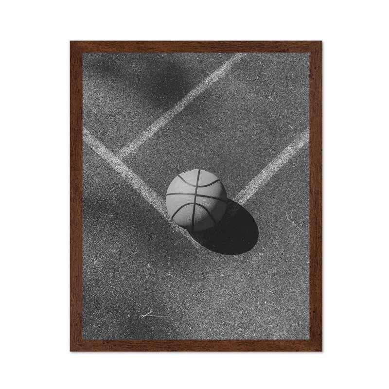 Ball on the Ground, Poster, 16"H x 20"W, Brown Framed