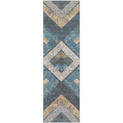 Premium Machine Washable Millbrook AMF1955 Geometric Rug