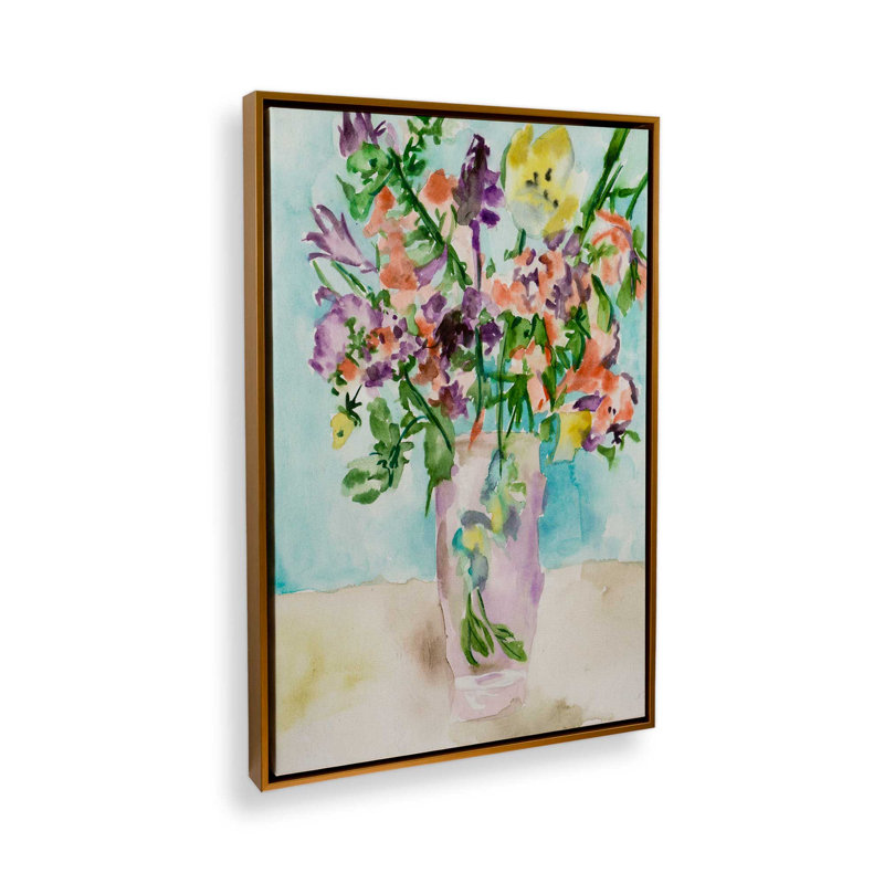 «Petals Unraveled II» par Melissa Wang, reproduction d'art, H 16 po x l 12 po, Doré
