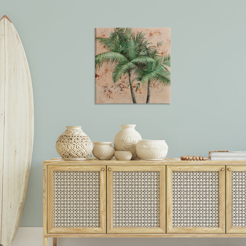 Art mural sur toile feuilles de palmier par Max Maxx, H 30 po x l 30 po