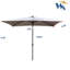 Parasol solaire d'extérieur 10X6.5Ft. Auvent. Fade. Facile à soulever et à incliner. 26 Bright. Mât noir. Gris moyen Parasol rectangulaire en acier thermolaqué 10 pi x 6,5 pi-244735181
