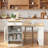 Kitchen Island With Extendable Dining Table, Double-sided Storage, 2 Drawers, Power Outlet And Side Open Shelves