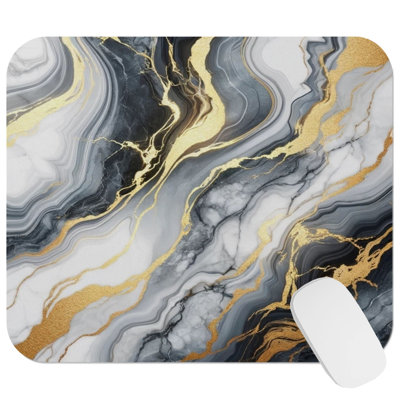 Abstract Geode Crystals Marble Agate Dream III Modern Gaming Cute Office Laptop Desk Pad Gift Mat Square Rectangle Non-Slip Mousepad