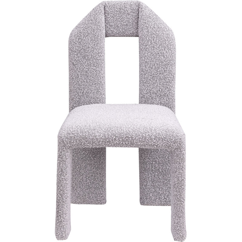 Chaise rembourrée Bennett, Tissu taupe bouclé