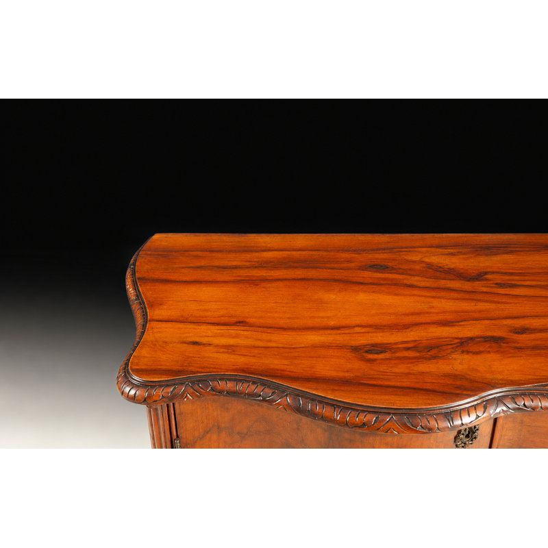 Original Italian Antique Serpentine Buffet